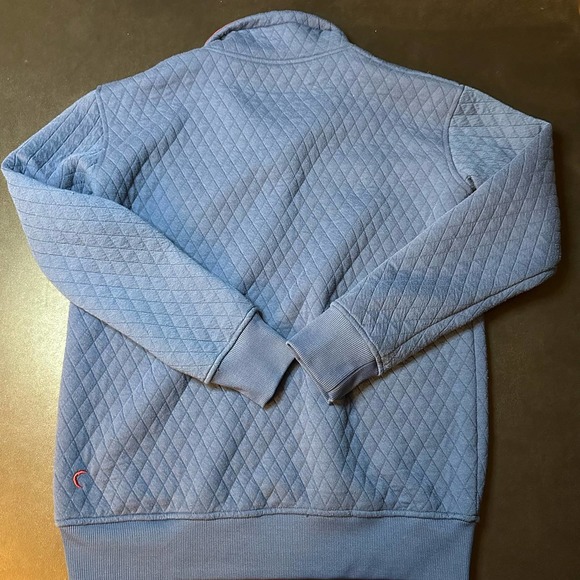 Zyia‎ Active Quilted Blue/Red Snap Collar Sweatshirt size medium - Picture 6 of 9